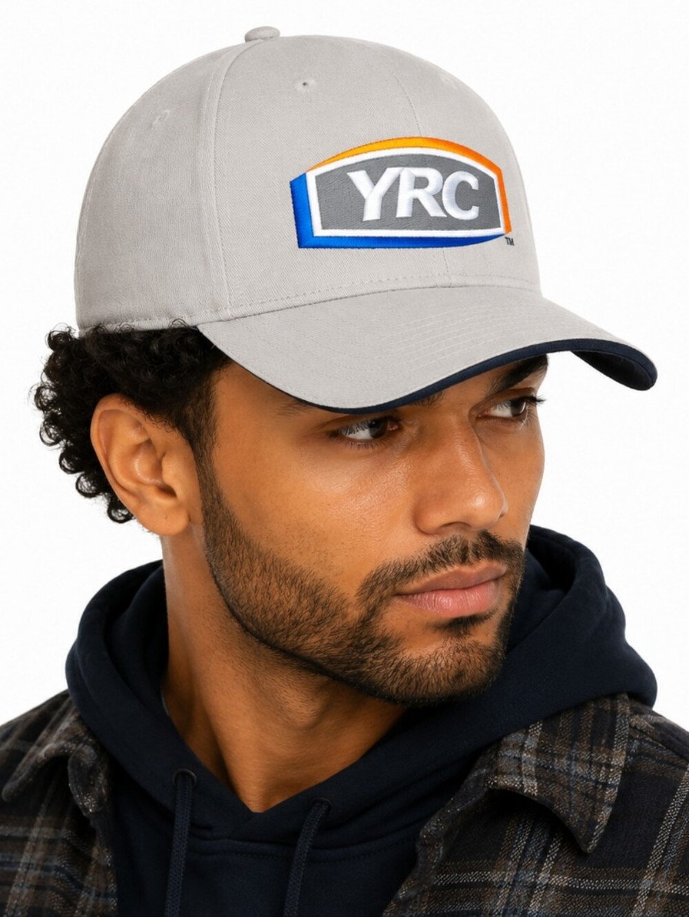 YRC Freight Gray Embroidered Logo Snapback Hat Safety Begins With You
